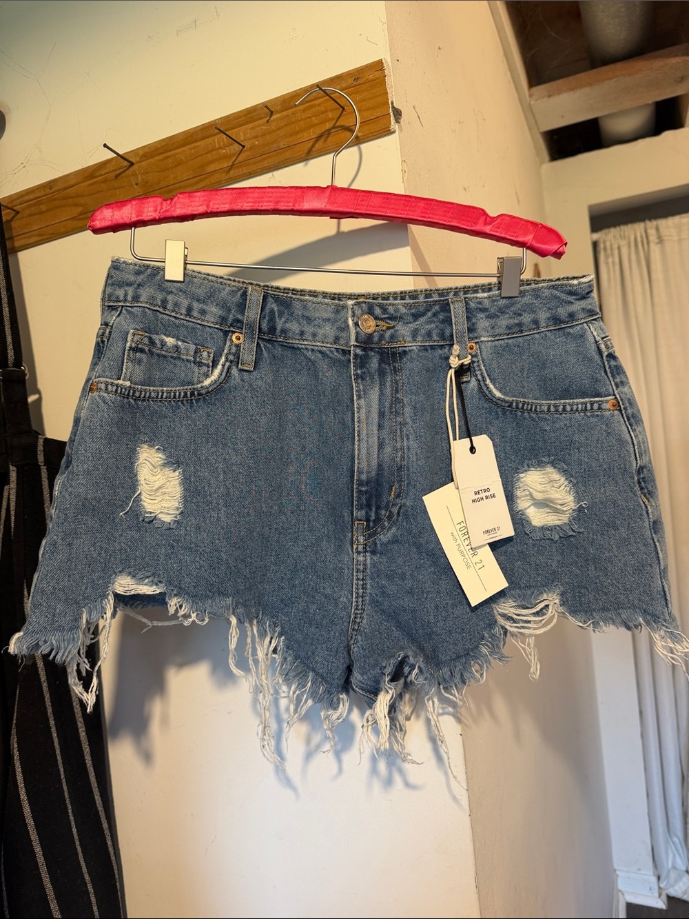 Forever 21 Distressed Blue Denim Cutoff Shorts